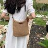 Summer simple big bag women's 2025 new fashion women's bag casual shoulder bag versatile messenger straw bag