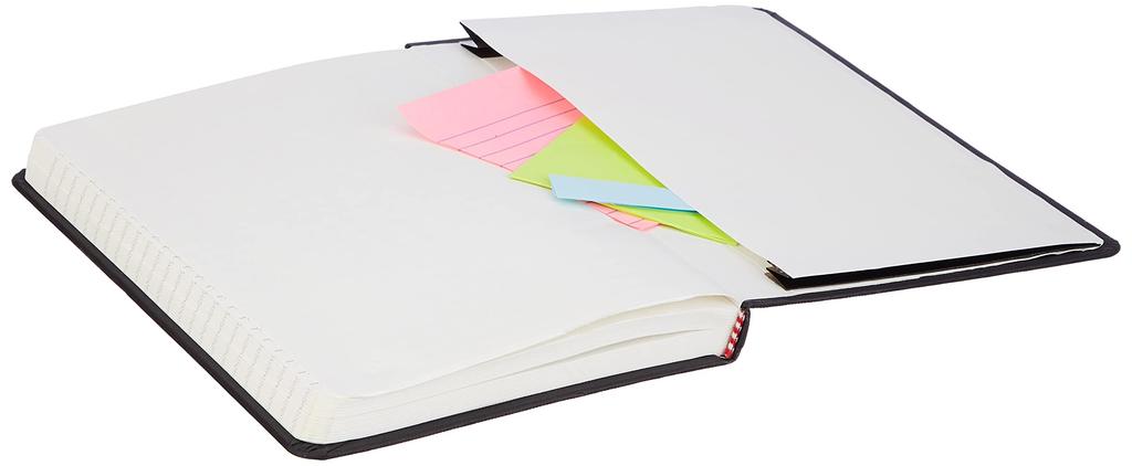 Amazon Basics Klassisk Horisontellt Linjerad x Svart Anteckningsbok, Smal, (13cm 21cm),