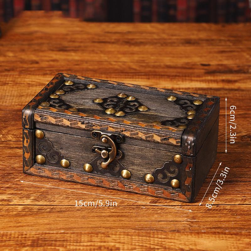 Ретро Деревянный Сундук Сокровищ Винтажный Замок Домашний Шкатулка Для Хранения Мелочей Украшений Для Фотографий Декорация Хэллоуина Рождественской Вечеринки 3290₽