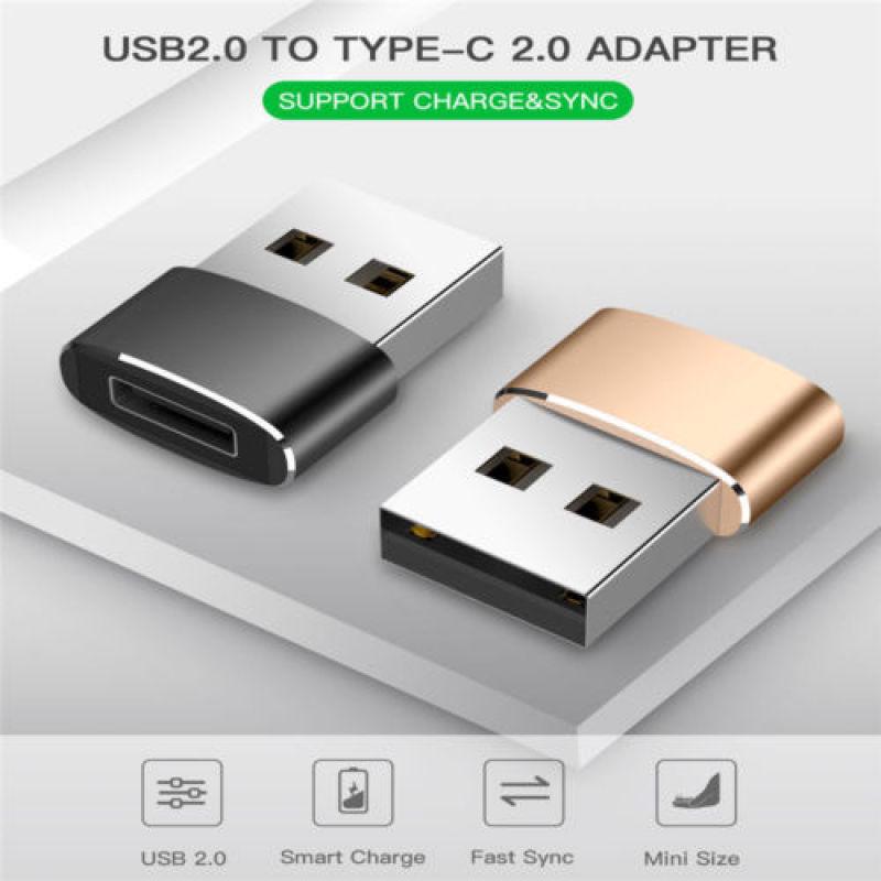 USB-C Stecker Typ C zu USB Adapter 2.0 A Buchse Datenkonverter Anschlussadapter
