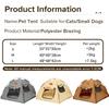Portable Foldable Pet Cat Tent Closed Design Breathable Cat Sleep House Large Stable Pet Kennel Indoor Use