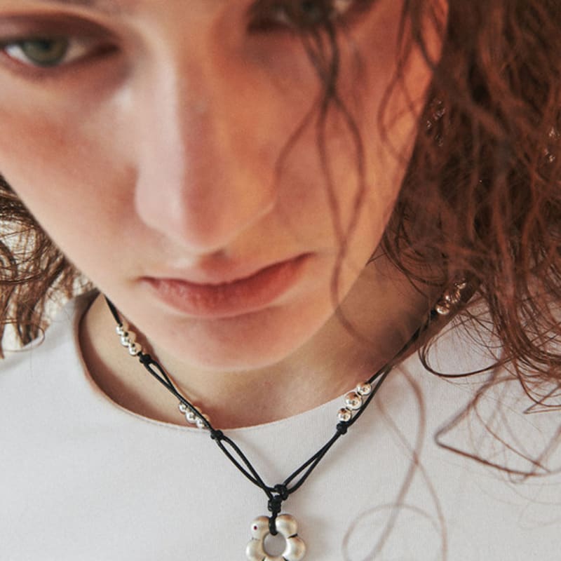 August Harmony Vintage Flower String Knot Necklace