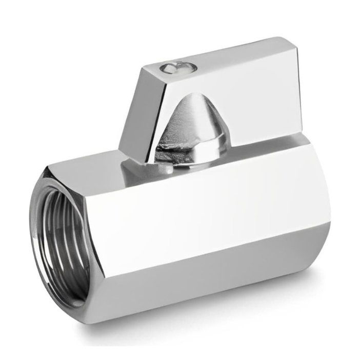 Robinet à boisseau sphérique 1/2 pouce, Mini laiton chromé, Boni