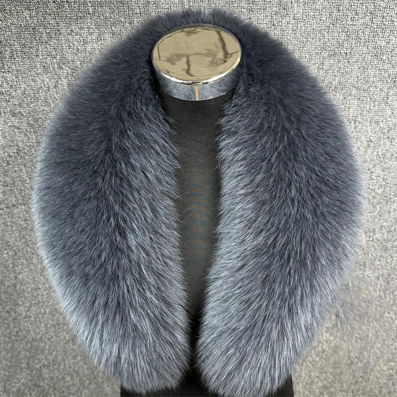 Real Fox Fur Collar Women Winter Thickened Fur Collar Scarf Collars Wraps Neck Warmer Fur Scarves Shawl Luxury Fluffy Fur Shawl