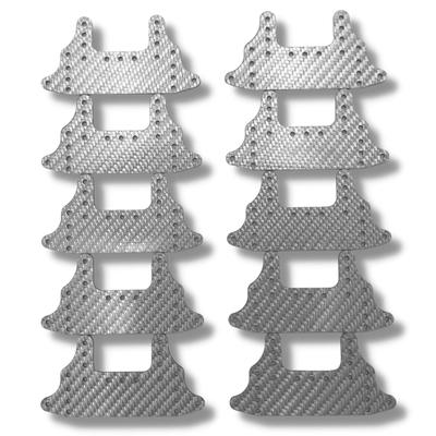 TAGATORON Carbon Rear Brake Bumper Silver 10 (3. Pieces)