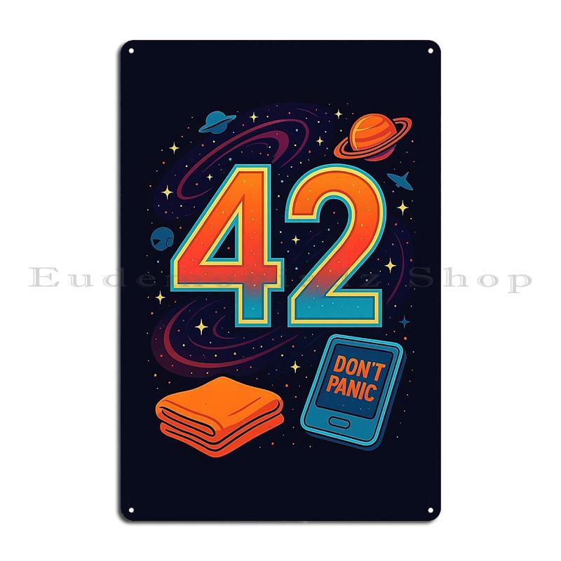 Don_t Panic 42 The Whale And The Petunia Don T Forget Your Towel Metal Plaque Poster Club Club Character Tin Sign Poster 20x30cm