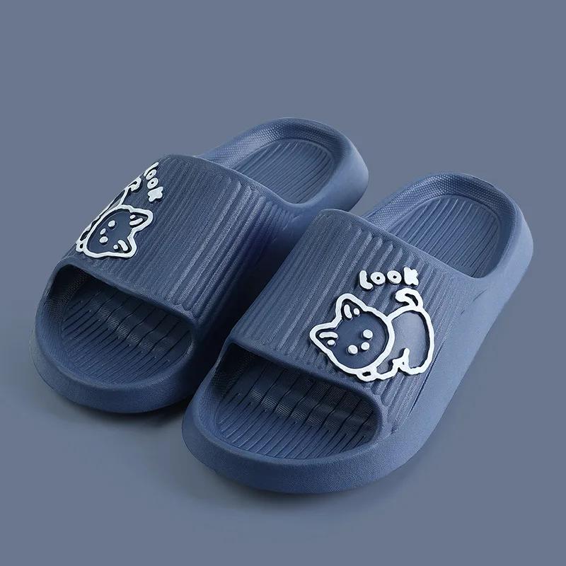 Summer Slippers Bathroom Platform Non-Slip Home Bear Cartoon Flip Flops Beach Women Slipper Sandals Slides Indoor Outdoor 2025