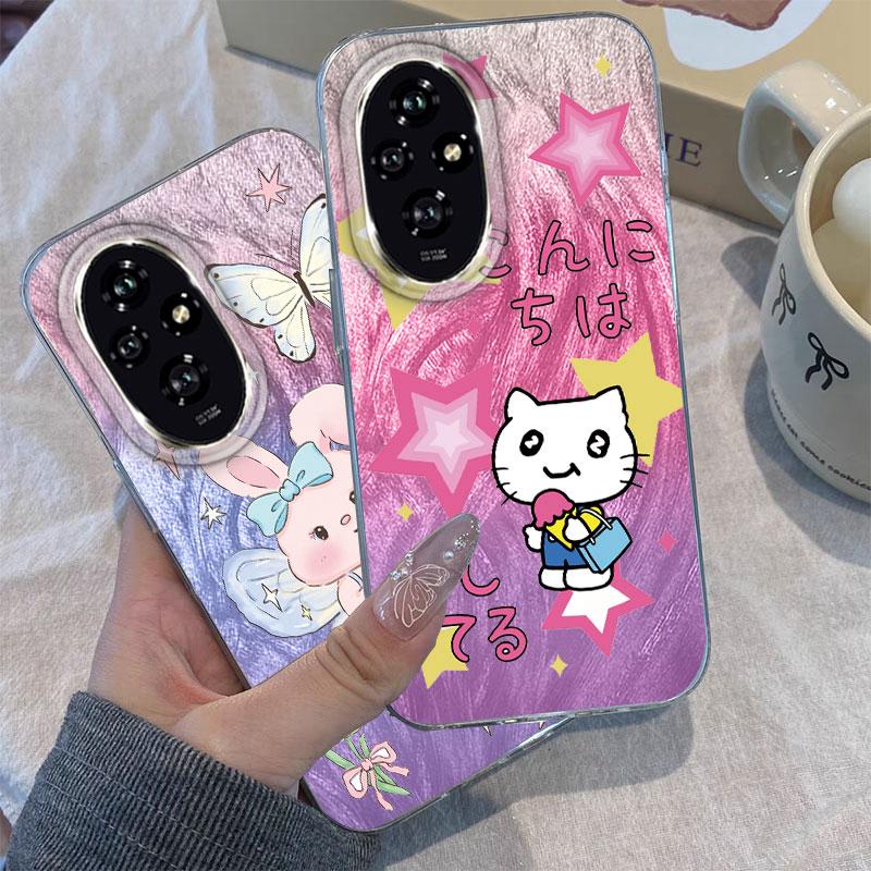 Case For Honor 400 Lite X9c X9a X8a 200 Pro 200 Lite 5G Phone Cover Cartoon Cat Panda Pattern Popular Fashion Protective Bumper
