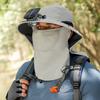 Polyester Solar Powered Fan Hat Neck Cover Breathable Mesh Fisherman Hat Wide Brim Sun Protection Visor Fan Sunscreen Cap