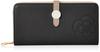 CLASSUS Leather Round Long Wallet In Blanc and Black Women's