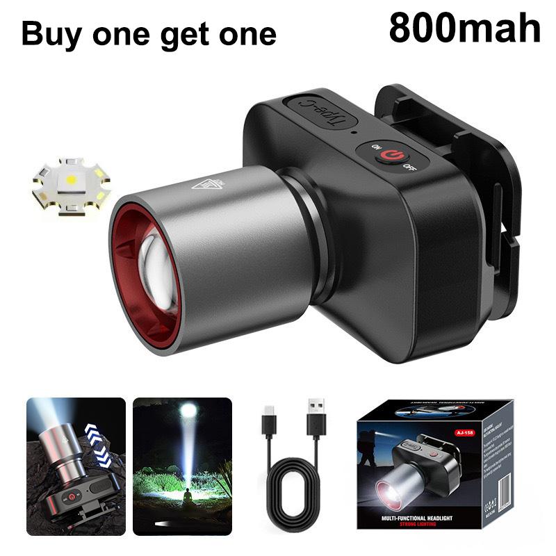 High-Brightness Zoom Long-Range Flashlight Cob Flash Lock Design Usb Charging Camping Flashlight Outdoor Camping Adventure