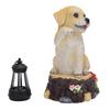 Solar Dog Garden Statue Lantern Waterproofing Resin Figurine Built In LED Light Yard Decor Versatile for Outdoor Patio