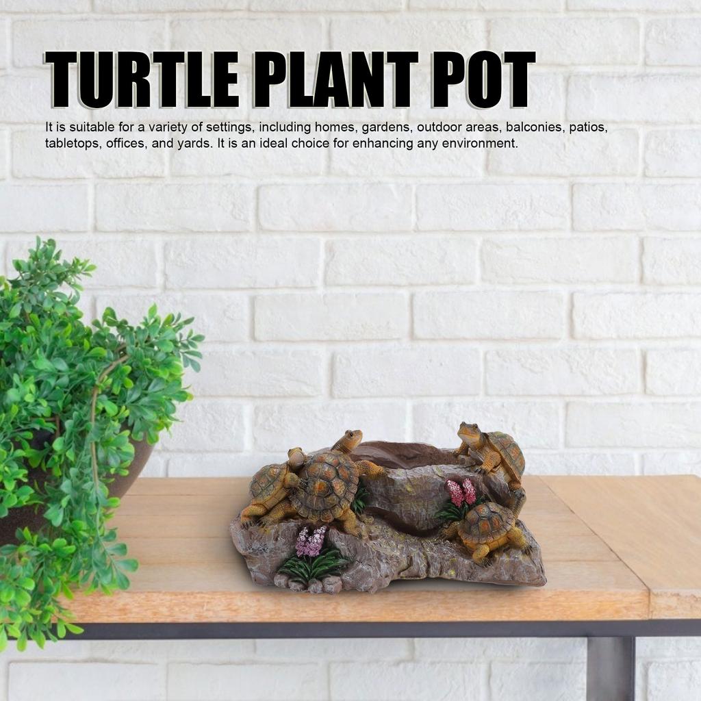 Turtle Plant Pot Creative Exquisite Resin Turtle Sculpture for Indoor Outdoor Decoration