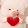 Peluche Simulation Pig Doll Toys Hug Red Heart Stuffed Pig Plushie Doll  Birthday Parties
