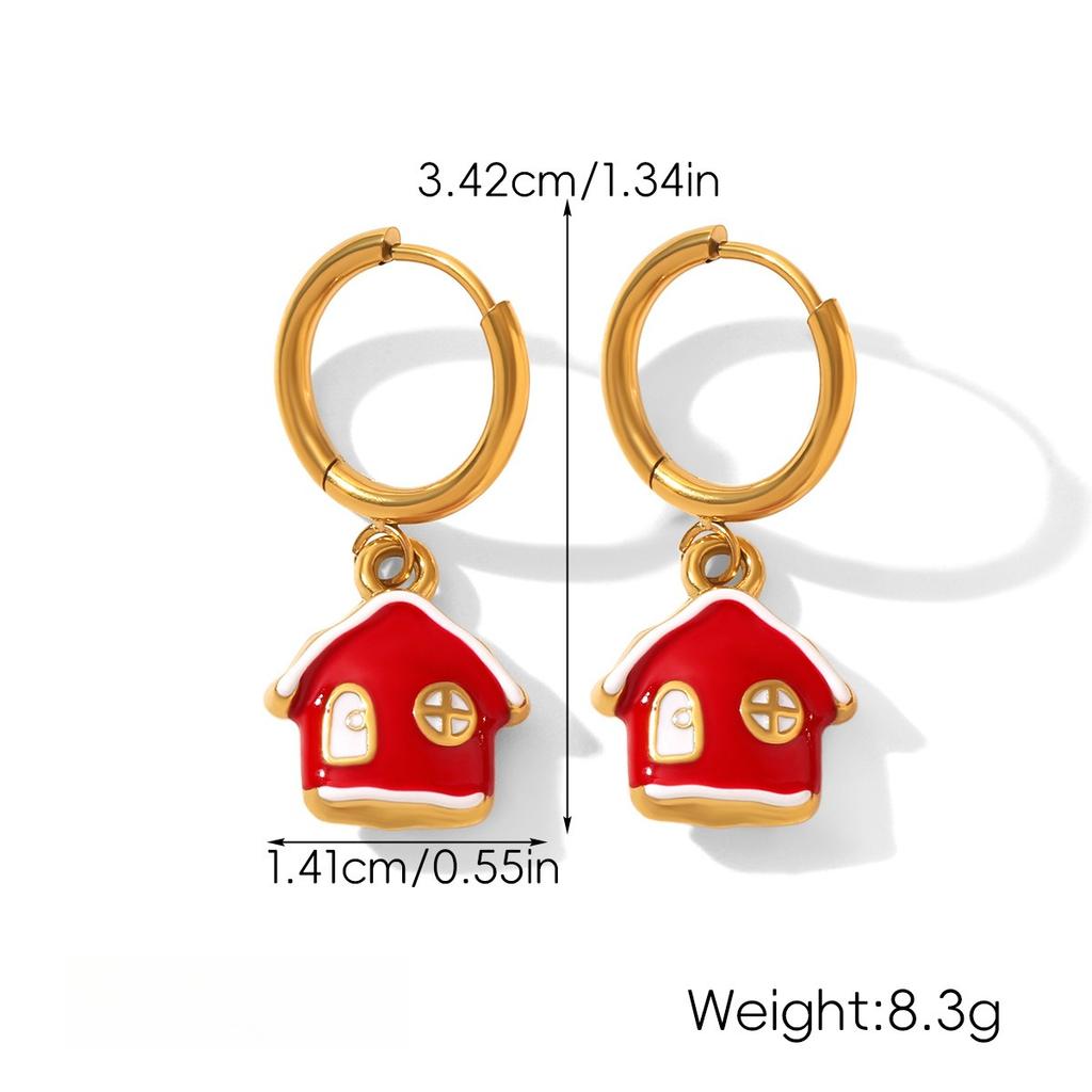 Yori Hot Style Stainless Steel Christmas Earrings 2025 Women Stainless Steel Trendy Golden PVD Waterproof Jewelry Gift