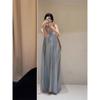 French Lazy Wind Sleeveless Neck Dress Women's 2026 Summer Cold Seaside Vacation Loose Shoulder Dress