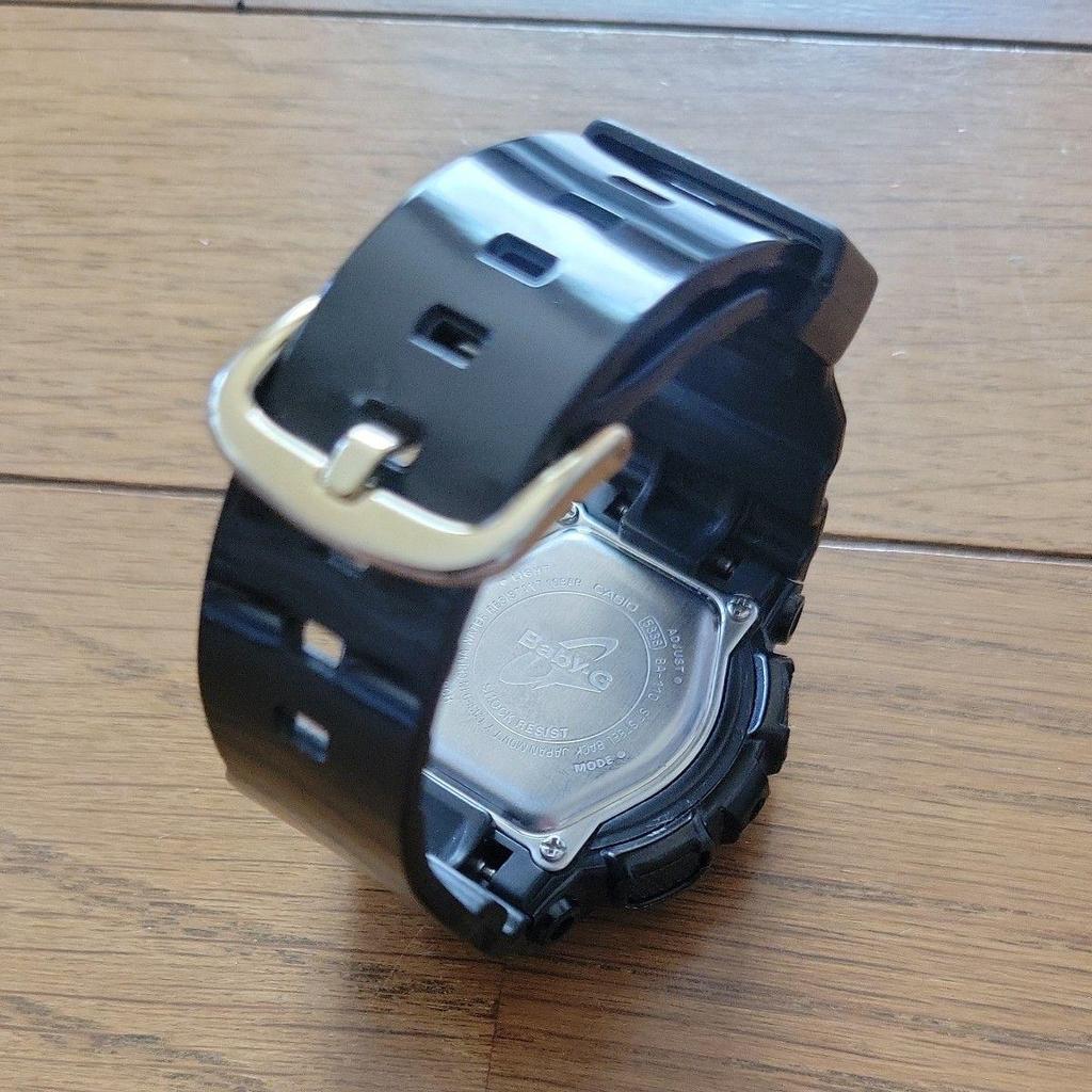 Used CASIO Baby-G BG-110 Ana-Digi Watch Black Gold