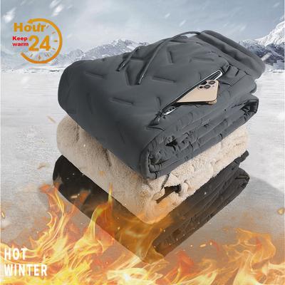 Winter Pants Men Fleece Lined Thicken Warm Faux Wool Pants Men Down Pants Casual Outdoor Trousers Hiking Bottoms