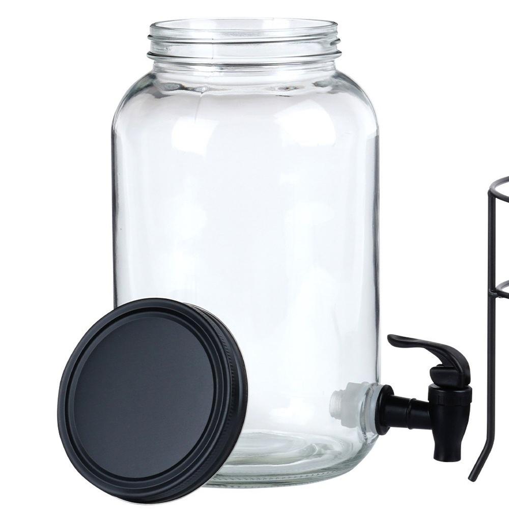 Glass Beverage Dispenser Jar with Tap 3.2L