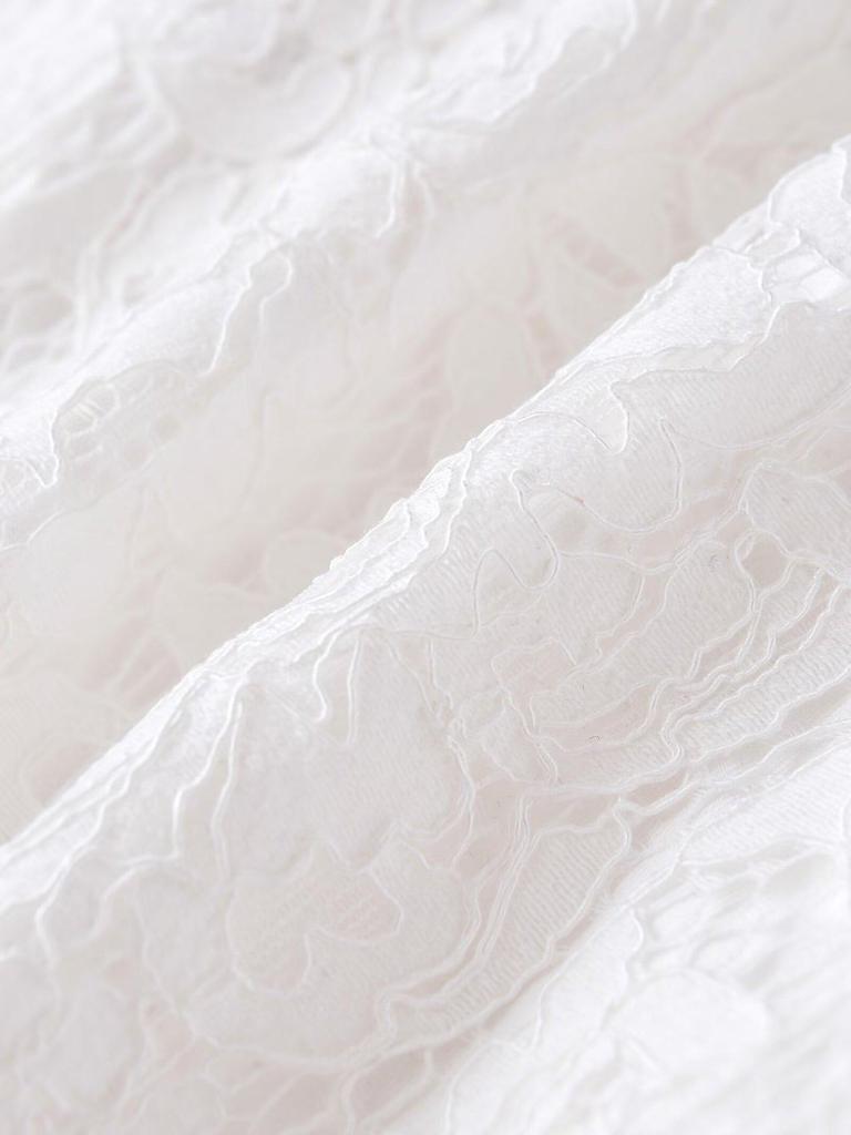 Elegant White Lace Jacquard Skirt - Autumn/Winter Hip-Hugging Style for Women
