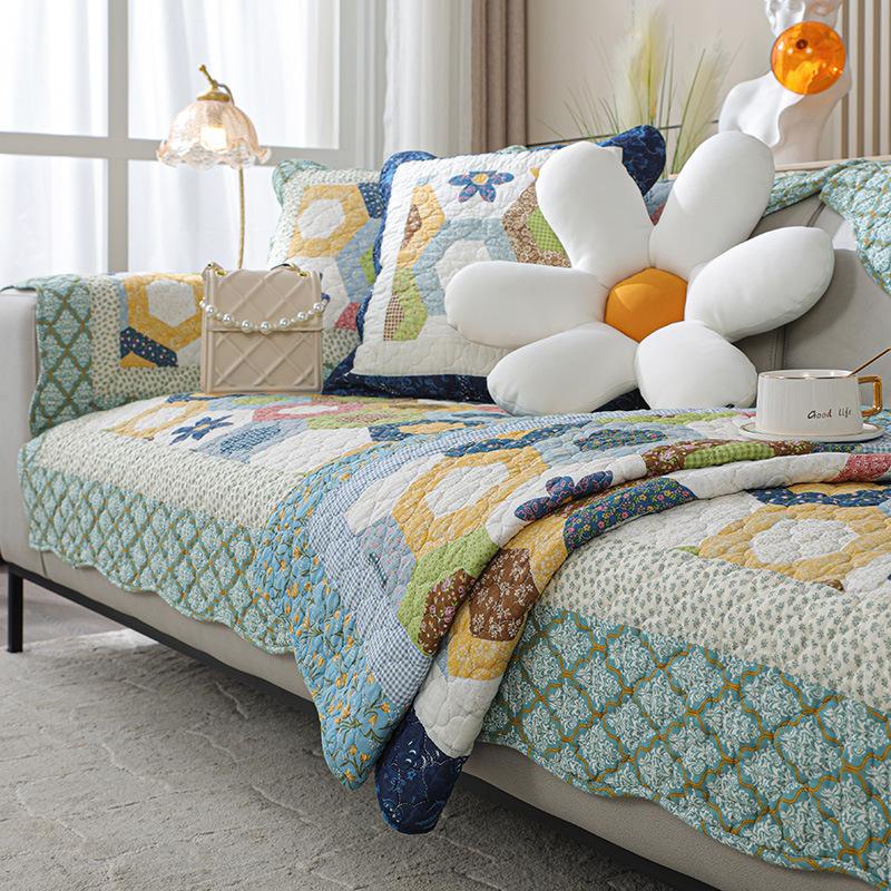 Foreign Trade Sofa Cushion Pure Cotton Four-Season Non-Slip Simple Universal Cotton Seat Cushion Summer Leather Sofa Cover Cloth Towel