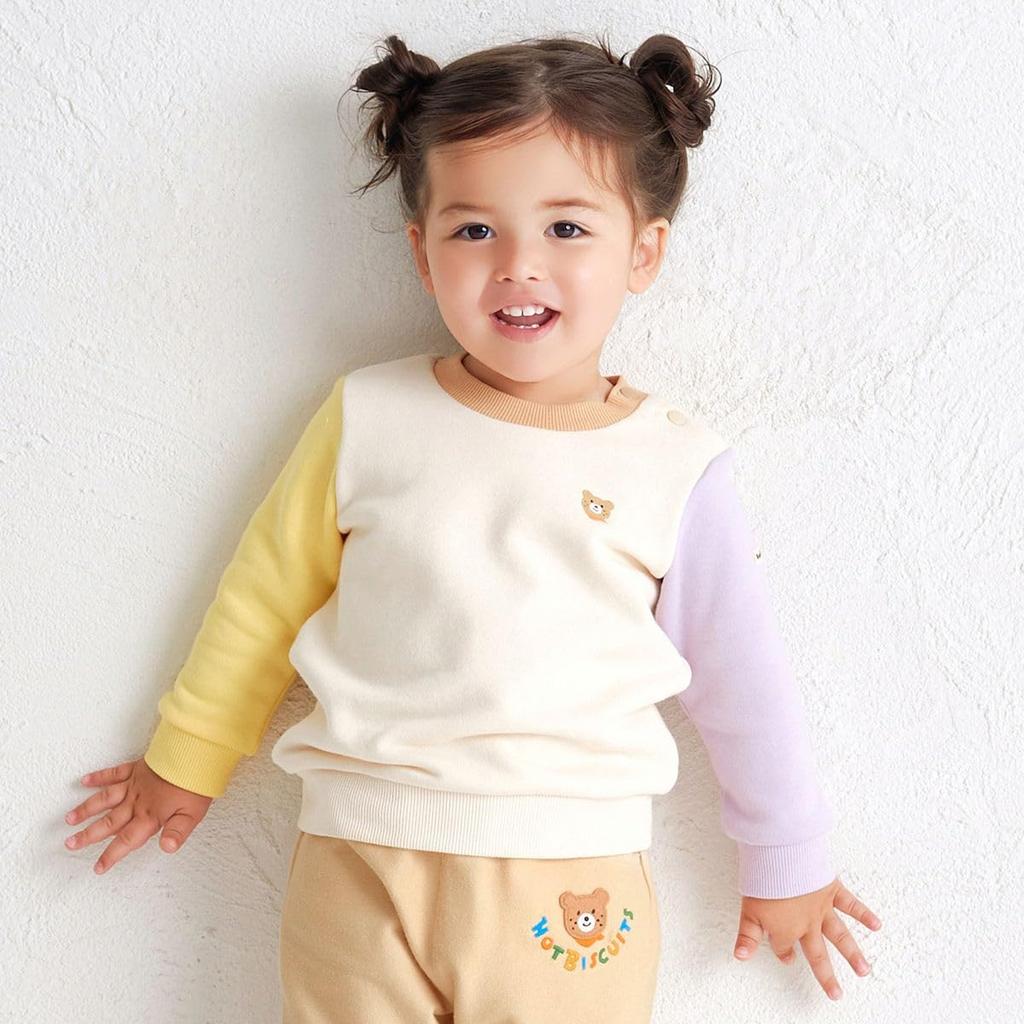 MIKIHOUSE HOT BISCUITS Sweatshirt for Boys and Girls, Baby, Kids, 80cm, Ivory, 70-5602-688