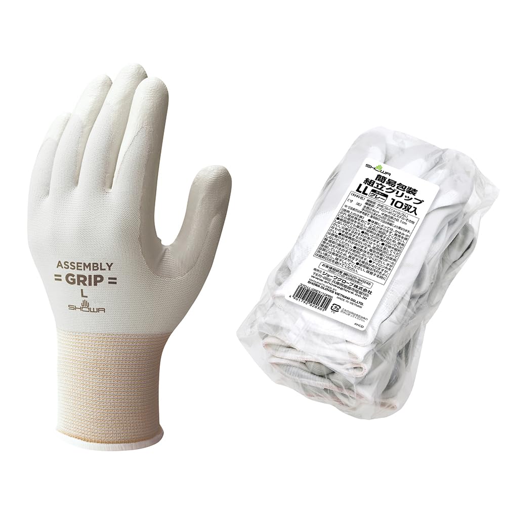 

Showa Case of 120 Nitrile Backless Gloves Simple Assembly LL 10 Pairs x 12 Bags Gloves, Pairs, No. 370, Packaging, Grip, Gray, Size, серый