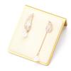 Temperament Gold-plated Diamond Asymmetrical Angel Wings Earrings Simple Versatile Imitation Pearl Earrings No Earrings Women