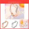 Koreanischer Gedrehter Wellenring für Damen Kupfermaterial Roségoldplattiert Geometrisches Design