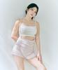Foriz [Daisy Warm-Up Pants_Milky Pink] Multi-Strap Ribbed Cover-Up Shorts