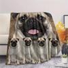 1Pc Bulldog Print Flannel Blanket, High Quality Comfortable for All Seasons, Home Decor, Warmth and Comfort, Perfect for Gifts