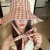 1 Brand New Double-sided Fisherman Hat, Checkered Wide Brimmed Summer Hat, Travel Sun Protection Foldable Women's Beach Hat