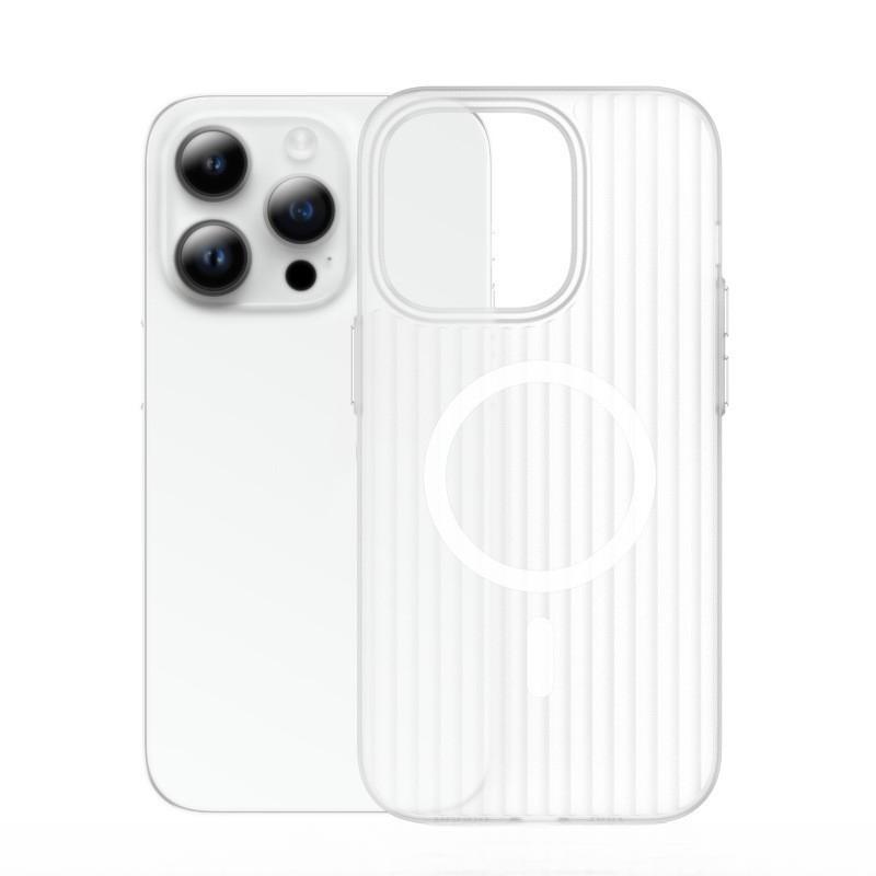 Wellengitter Magnetisch Absorbierendes PC-Gehäuse Geeignet für IPhone16E Magnetisch Absorbierendes Eisnebel Matt Handyhülle 14 Apple 15 Transparent