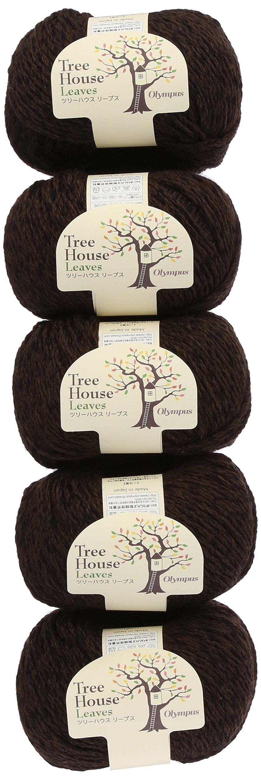 

Olympus Treehouse Leaves Yarn Medium Thick Black 40g 72m 5 balls set col.11 Approx.