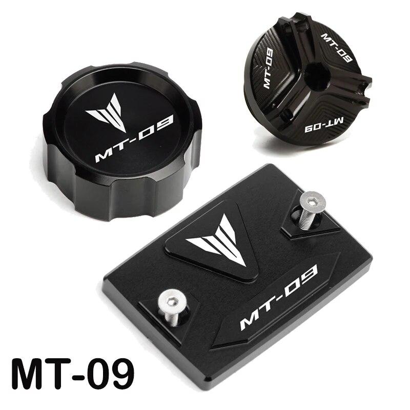 For Yamaha MT09 mt 09 07 2014- MT07 -2023 Accessories Motorcycle Front and Rear Brake Tank Cap + Engine Oil Filler Cap