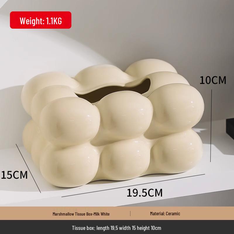 Minimalistická keramická krabička na kapesníky - Luxusní dávkovač papírových ubrousků do obývacího pokoje a domácí dekorace