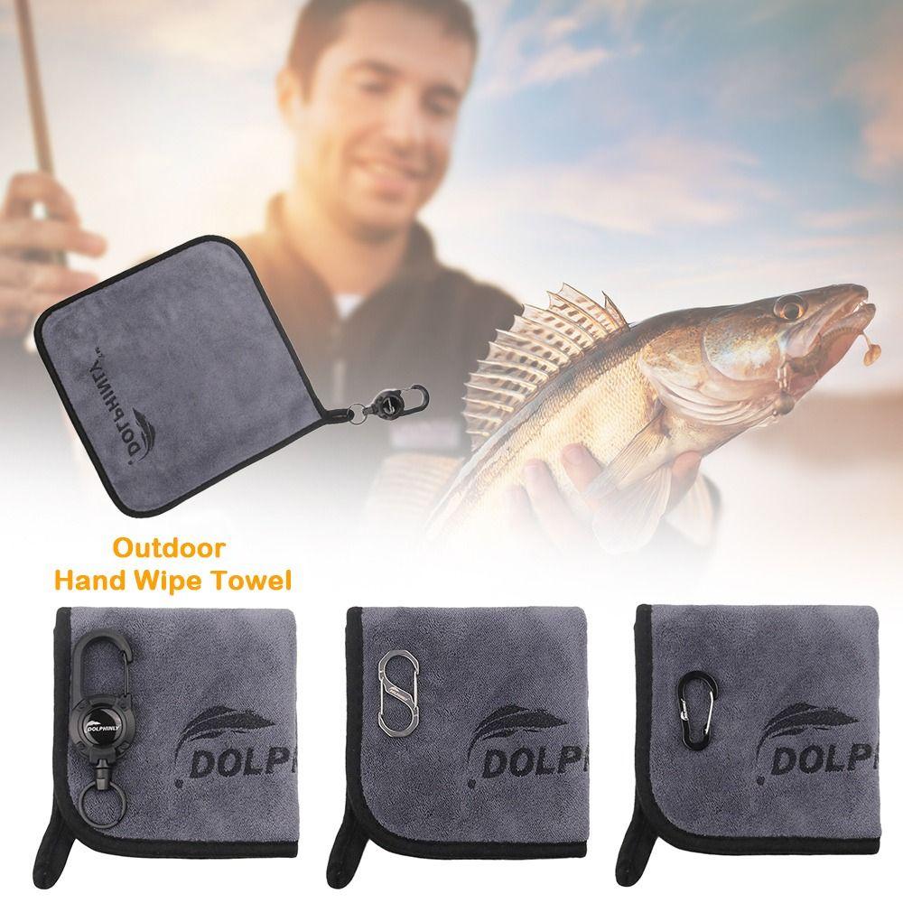 

Absorbent Luya Fishing Towel Non Stick Catch Fish Towel Durable Outdoor Hand Wipe Towel Aluminum alloy buckle+Towel