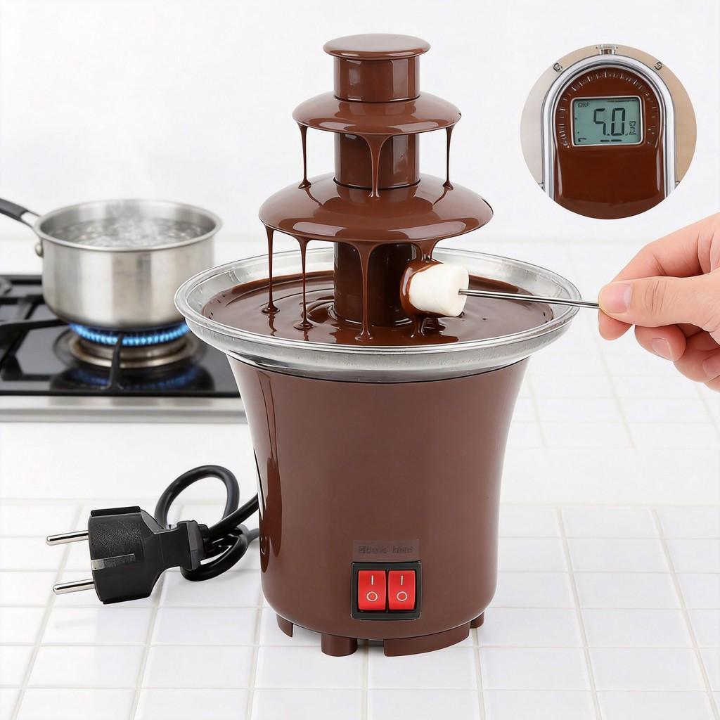 Diy Mini Chocolate Fountain With 3 Layers And Builtin Heating For Party Treats