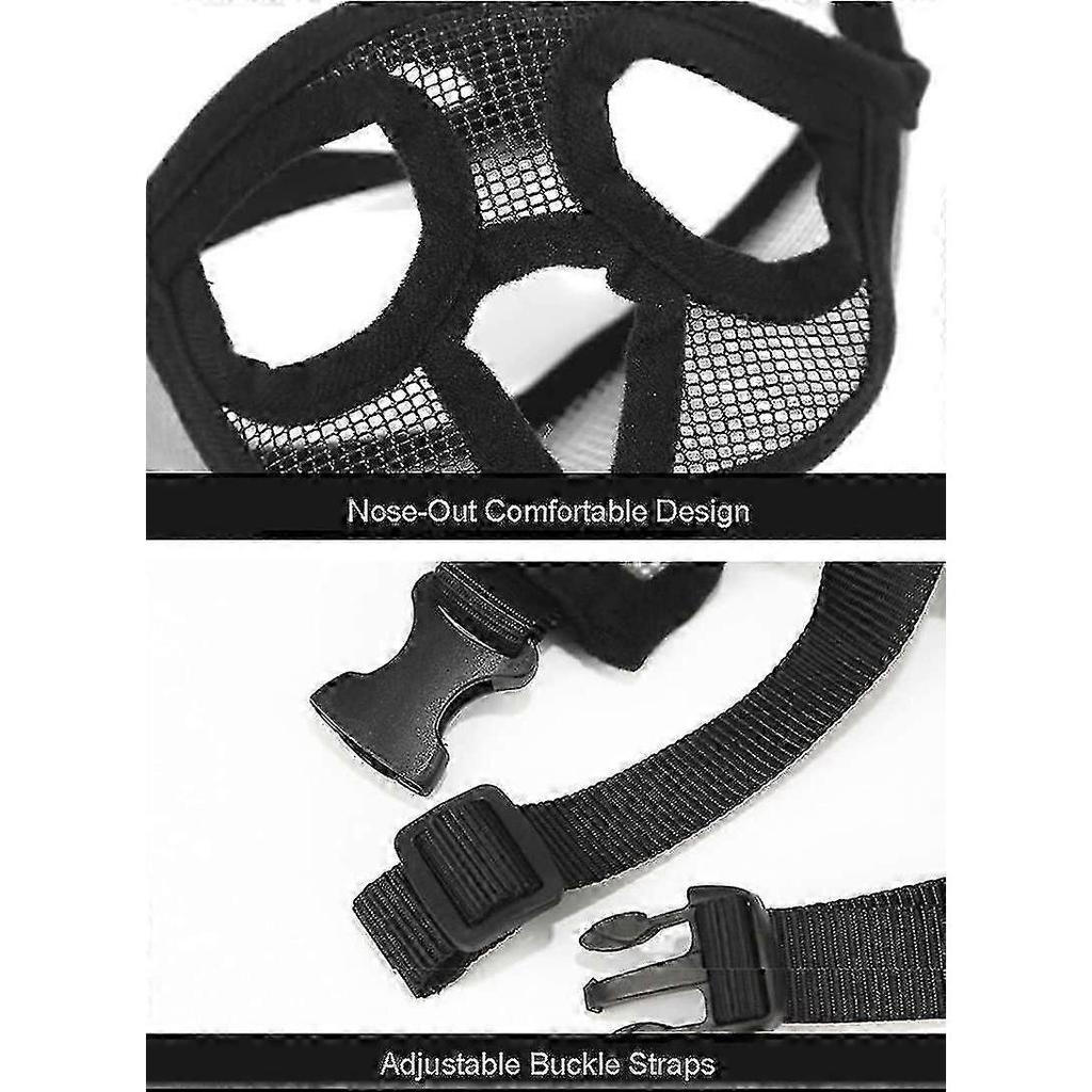 Mesh Dog Muzzle Short Snout Dog Muzzle Dog Muzzle Adjustable Breathable Mesh Muzzle Bulldog Muzzle For Biting Chewing Barking Dog Mask, Black, S zZ