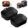 Air Fryer Silicone Liners for Ninja SL401/DZ201/DZ401/DZ550 Thickening Rectangle Double Stack Basket Air Fryer Accessories
