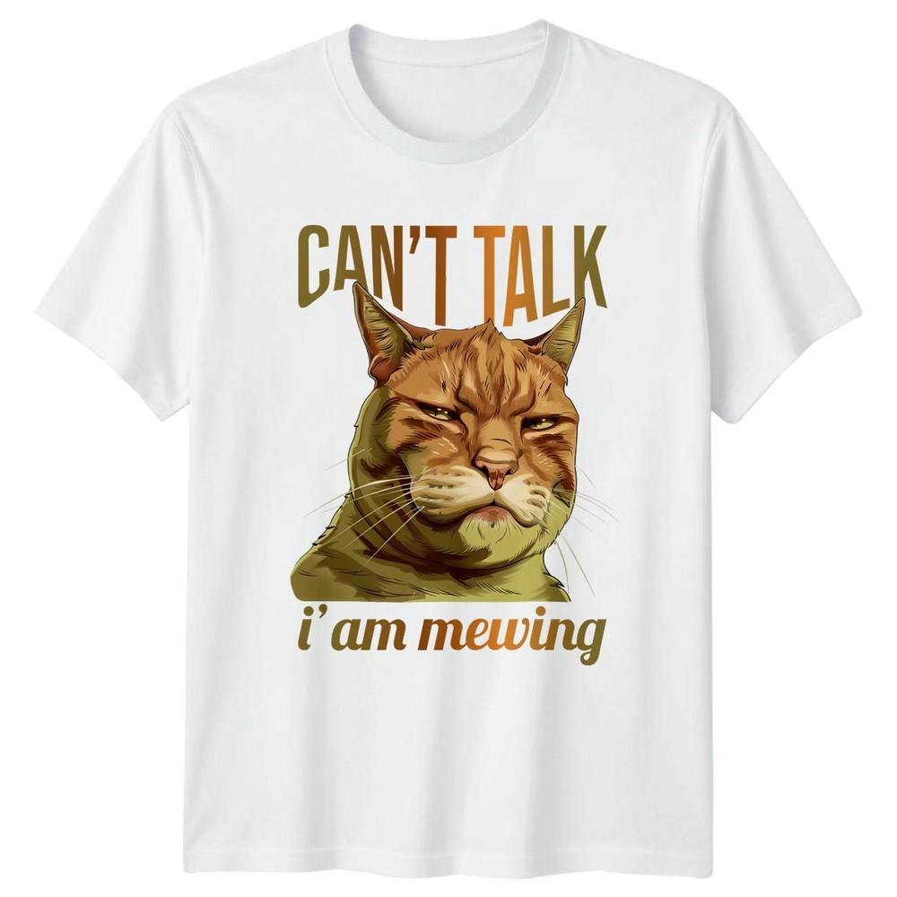 Cant Talk I Am Mewing TShirt Mewing Aesthetic Cat Meme S