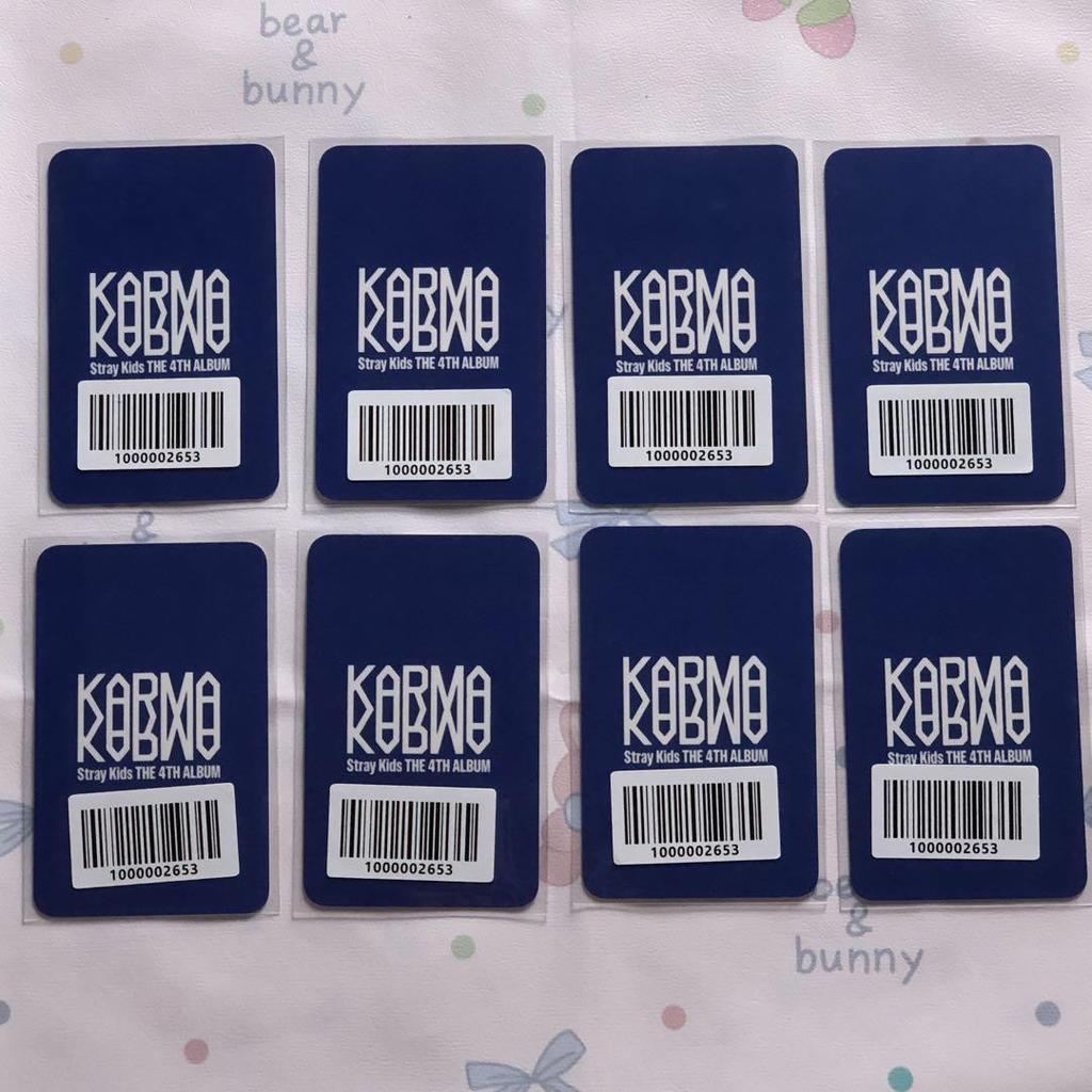 [USED] Stray Kids Pre-list KARMA Fans Trading Cards, All 8 Cards