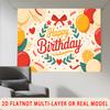 Party Backdrop Flat Balloons Flowers Multi Layered Celebrations Photo Booth Background Front Door Decor