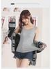 Damen Modal Geripptes Tanktop mit breiten Trägern und Spitzenbesatz - Frühling/Sommer Übergröße Lockere Passform