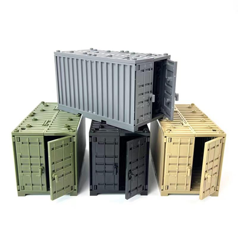 Building Block Diy Military Container Small Particle Scene Ornament Decorative Storage Weapon Spare Parts Toy