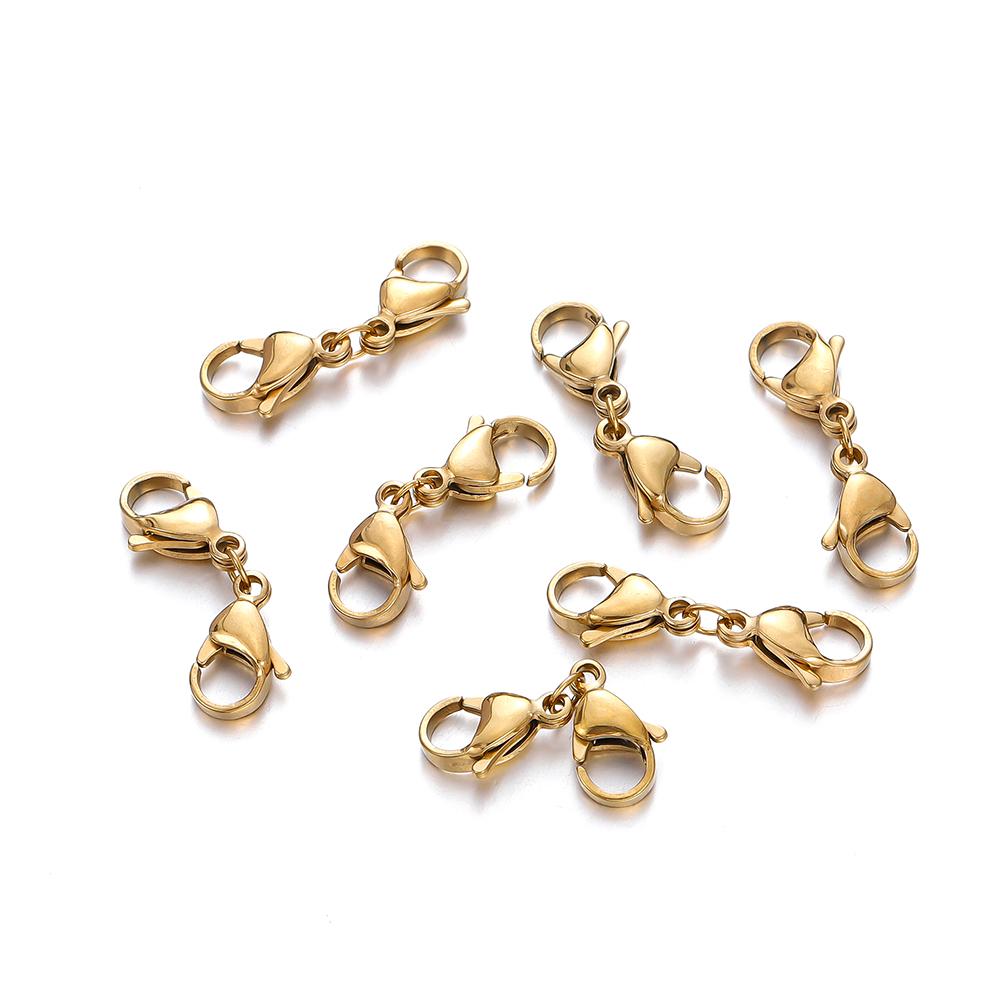 5/10Pcs Stainless Steel Double Lobster Clasp Hooks Chain Closure Accessories Connector for DIY Bracelet Necklace Jewelry Making