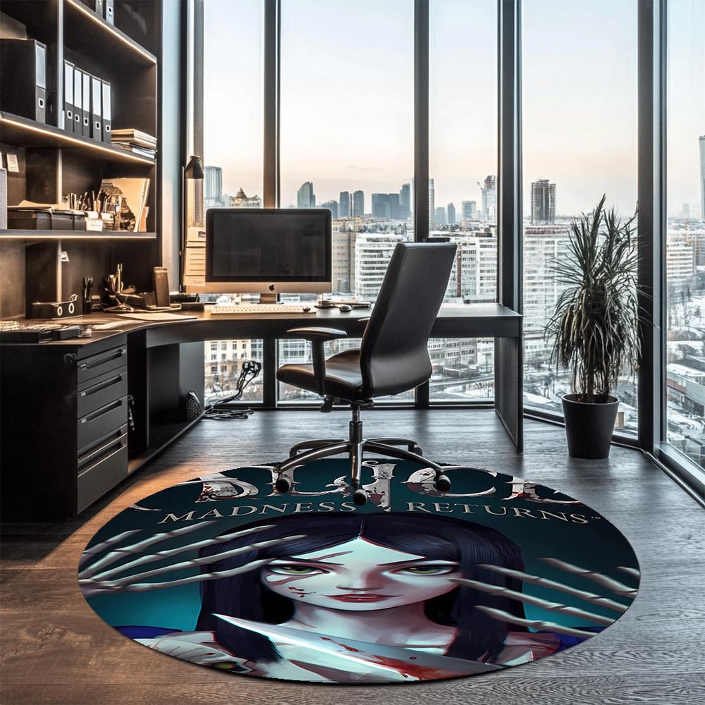 Halloween horror Printed Round Rug Carpet Chair Rug Area Rug Entryway Doormats,for Office Chair Living Room Bedroom Kitchen Room.