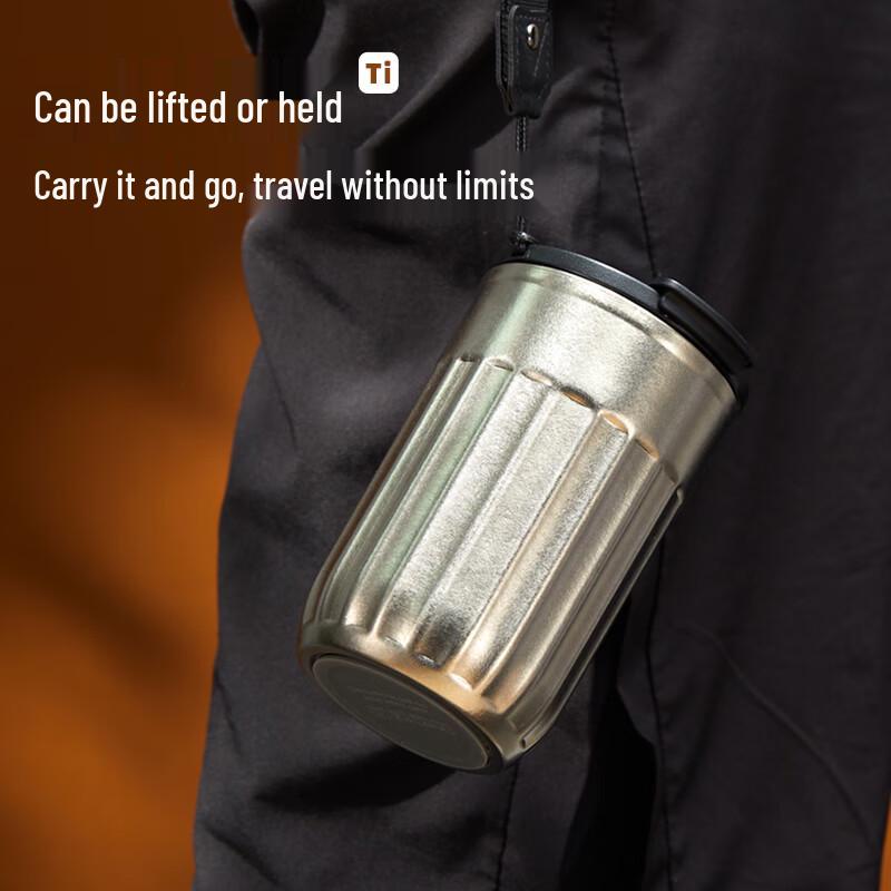 FUGUANG Shixi Pure Titanium Insulated Double-Drink Coffee Water Bottle