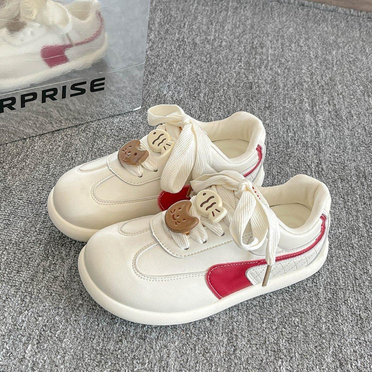 

Guochao милые нишевые универсальные повседневные туфли весна новые туфли на платформе с кошачьим принтом в студенческом стиле легкие спортивные туфли 35 бежевый