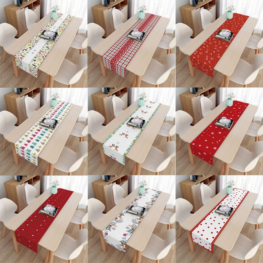 2 ks Vánoční stolní vlajka látková čajová vlajka podložka na stůl sváteční dárky konferenční stolek čajový stolek TV skříňka dekorativní látka